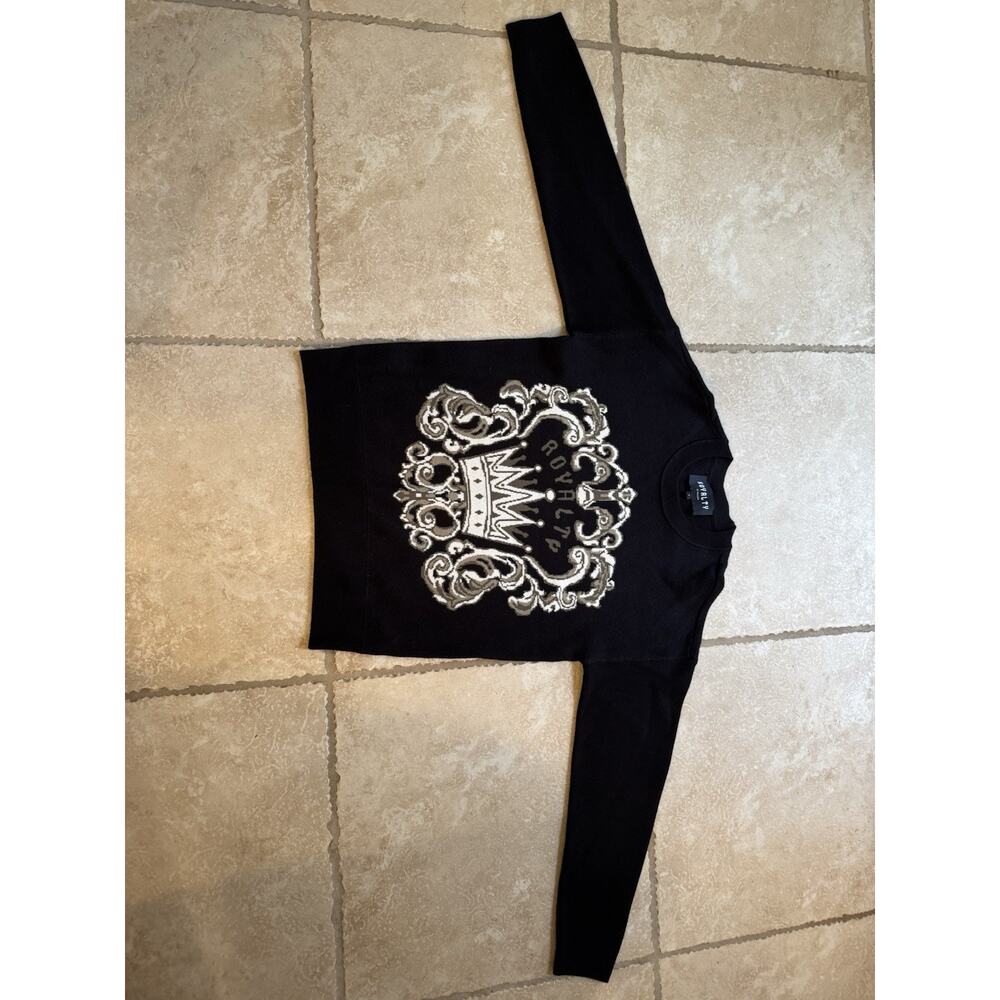 Royalty by Maluma Men's Relaxed-Fit Birdseye Jacquard Logo Sweater Size Small